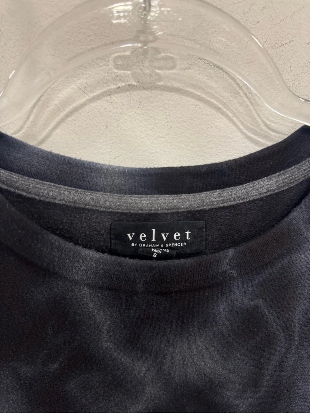 Velvet by Graham & Spencer Black & Gray Washed Long Sleeve Tee